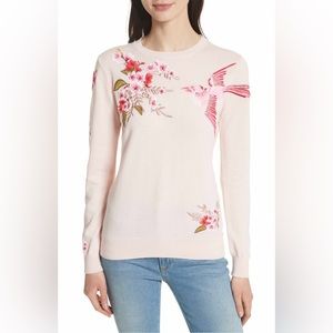 Ted Baker Pink Embroidered Sweater - Size 3